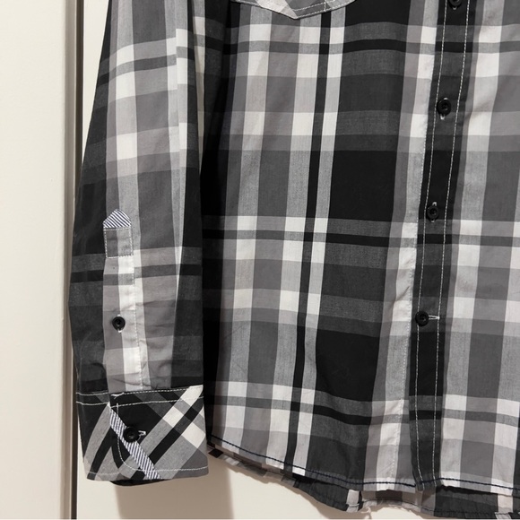 Black Ice Black and White Plaid Button Down - Picture 6 of 9